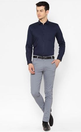 Picture of Nevy blue cotton slim fit